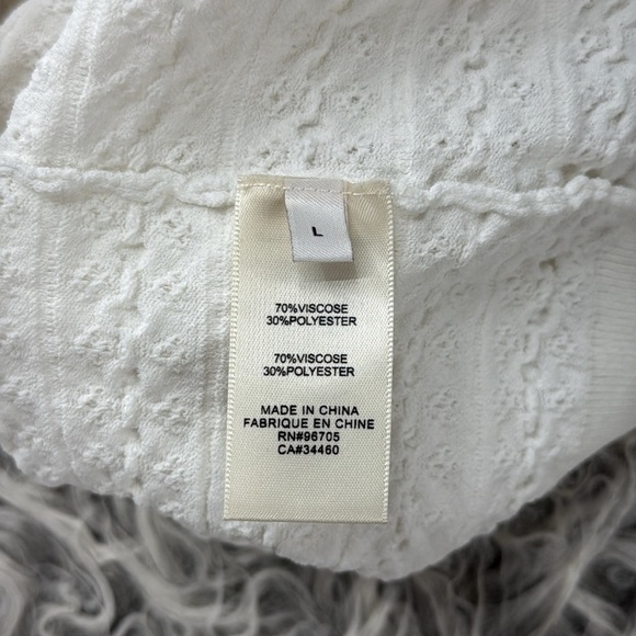 Rebecca Taylor Tech Lace Sweater White Textured Short Sleeve Crewneck Pullover - Picture 5 of 16